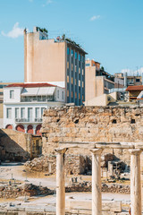 Obraz premium Hadrian's Library ancient ruins in Athens, Greece
