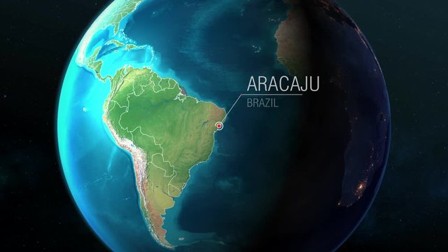 Brazil - Aracaju - Zooming from space to earth