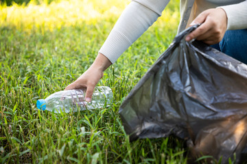 Pick up the plastic bottle