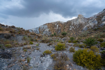 landscape of the Alpujarra de Granada, location near Ugijar (Spain)