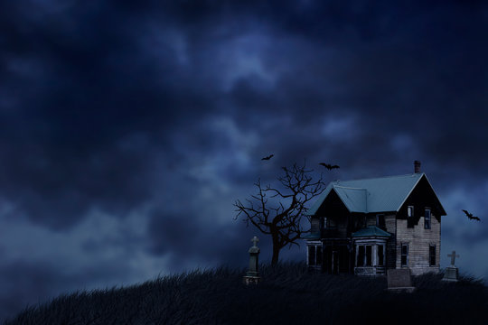 Haunted Halloween Scene