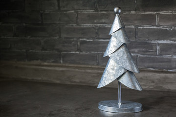 isolated silver holiday tree