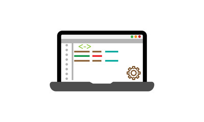 Web development vector icon for website creation and coding