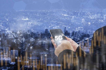 Digital marketing. Business using modern interface payments online shopping communication and icon customer network connection on virtual screen. Business innovation technology 5G concept