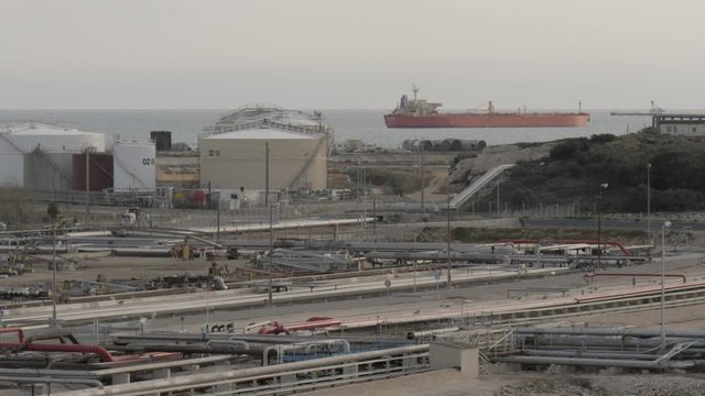 Tanker near petrochemical port