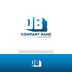 DB D B Letter Initial Logo Design in shadow shape design concept.