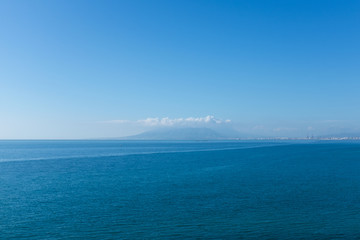 Mediterranean landscape from malaga with a sea and a blue sky