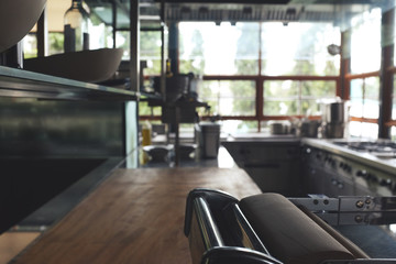 Typical kitchen of a restaurant, no people, kitchen back ground, closeup kitchen.