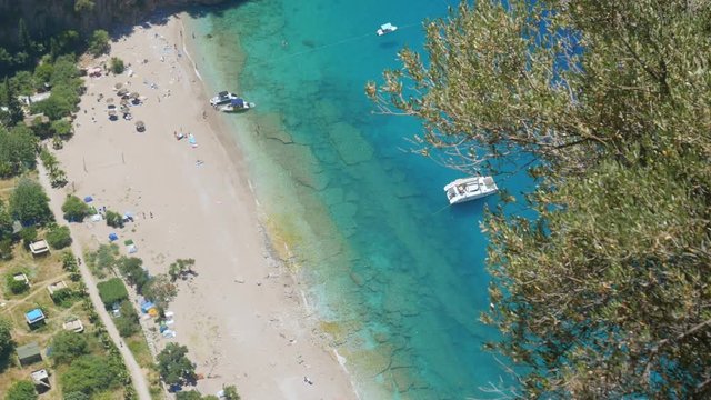 Beautiful aerial view of The Butterfly Valley in Fethiye, Turkey