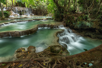 Kuang Si Waterfall is the most beautiful waterfall near Luang prabang,Laos