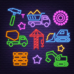 construction neon icons