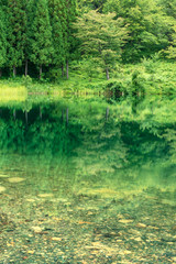 Reflection at lake Nakatsuna in Nagago Japan
