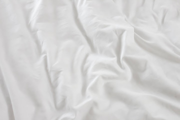 Close up of bedding White sheets with copy space.