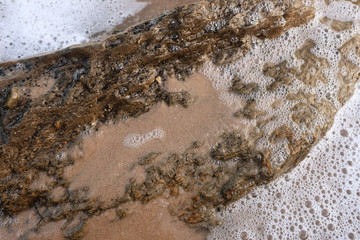 The close-up relief of the rocks.rock background rock at the beach.