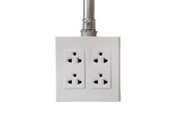power socket outlet isolated on white background - clipping paths.