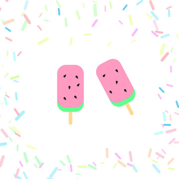 cute background of sweet ice cream,candy,vector,illustrations