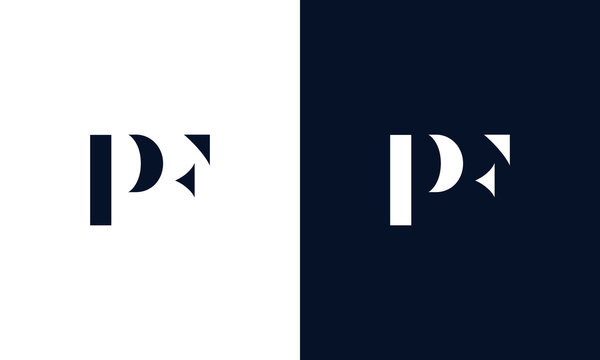 Abstract letter PF logo. This logo icon incorporate with abstract shape in the creative way.