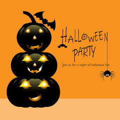 Halloween party invitation, Holiday calligraphy poster, greeting card, party invitation, Vector illustration.