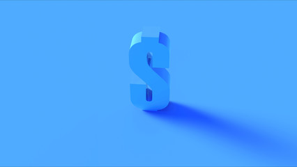 Bright Blue Dollar Sign 3d illustration 3d render