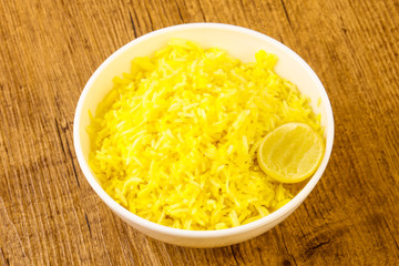 Yellow rice with lime