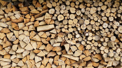 Image of stacked dry firewood.