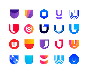 Letters U - logo set  © Serhii