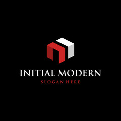 Letter NM Cube Creative Modern Logo