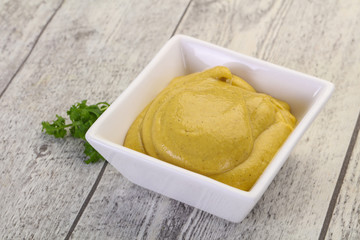 Mustard sauce in the bowl