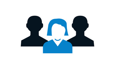 Leadership icon for business teams and connection concepts