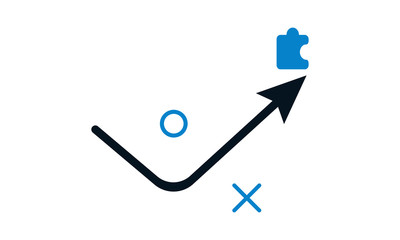 Strategic planning icon for business tactics and goals