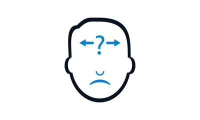 Uncertainty icon for decision-making and confusion
