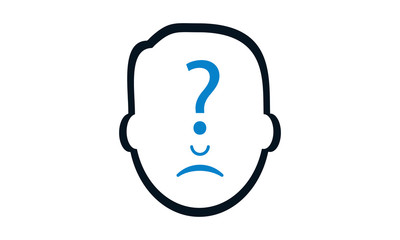 Uncertainty icon for decision-making and confusion