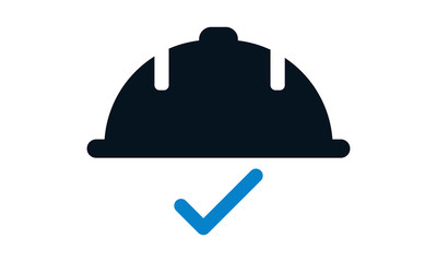 Worker hat safety icon for workplace safety and protection