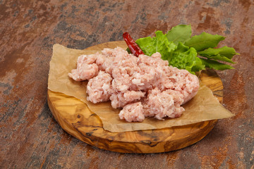 Homemade pork minced meat for cooking