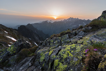 Fototapeta na wymiar Elegant landscapes of the evening High Tatras in Slovakia