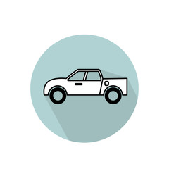 flat icons for pickup truck in blue background,vector illustration