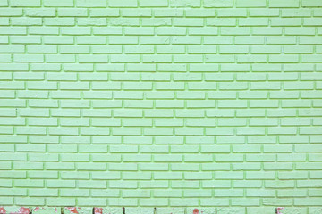 green brick wall texture background