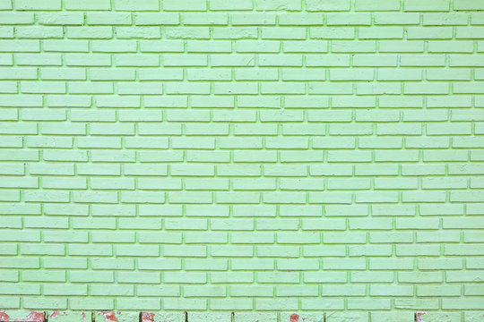 Green Brick Wall Texture Background