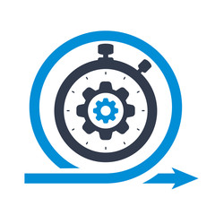 Fototapeta premium Agile development, stopwatch concept icon with settings sign, customize, setup, manage, process symbol