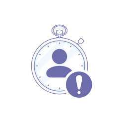Time Management Icon with exclamation mark, alert, error, alarm, danger symbol
