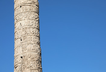 detail of the reliefs of the Column of Marcus Aurelius in Rome