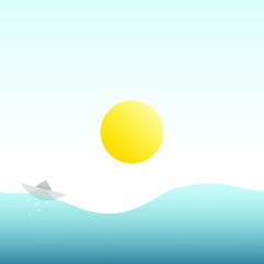 Lost in the sea paper boat