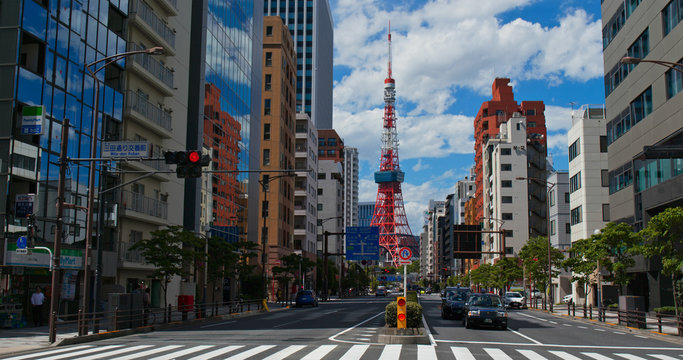 Tokyo tower in the city