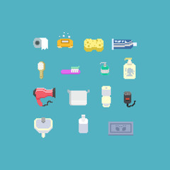 Pixel bath room element set.