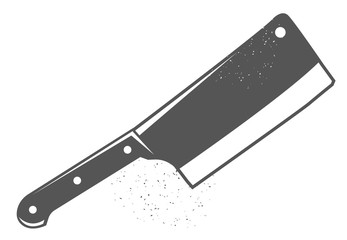 Kitchen axe. Black illustration.