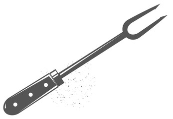 Bbq fork. Black illustration.