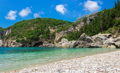 Foto op Canvas Beautiful beaches of Greece. Holiday, summer, sea. © Анастасия Алексеева