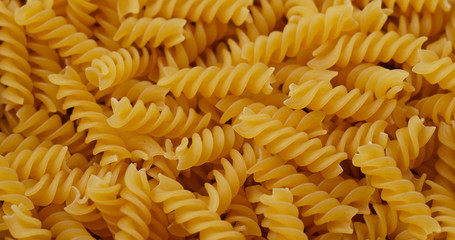 Group of fusilli close up