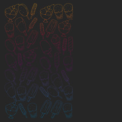Collection of vector ice creams. Pattern for banners, posters