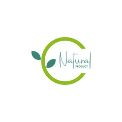 Natural product label stamp design template